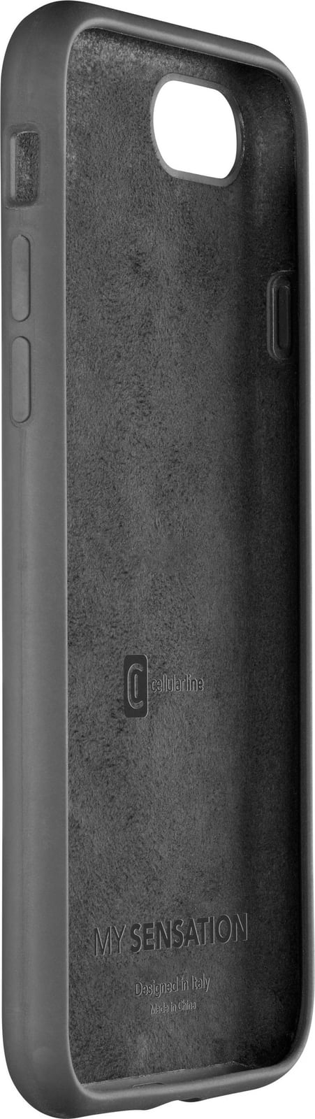 Mbështjellës Cellular Line SENSATION për iPhone 6/7/8/SE, silikon, zi