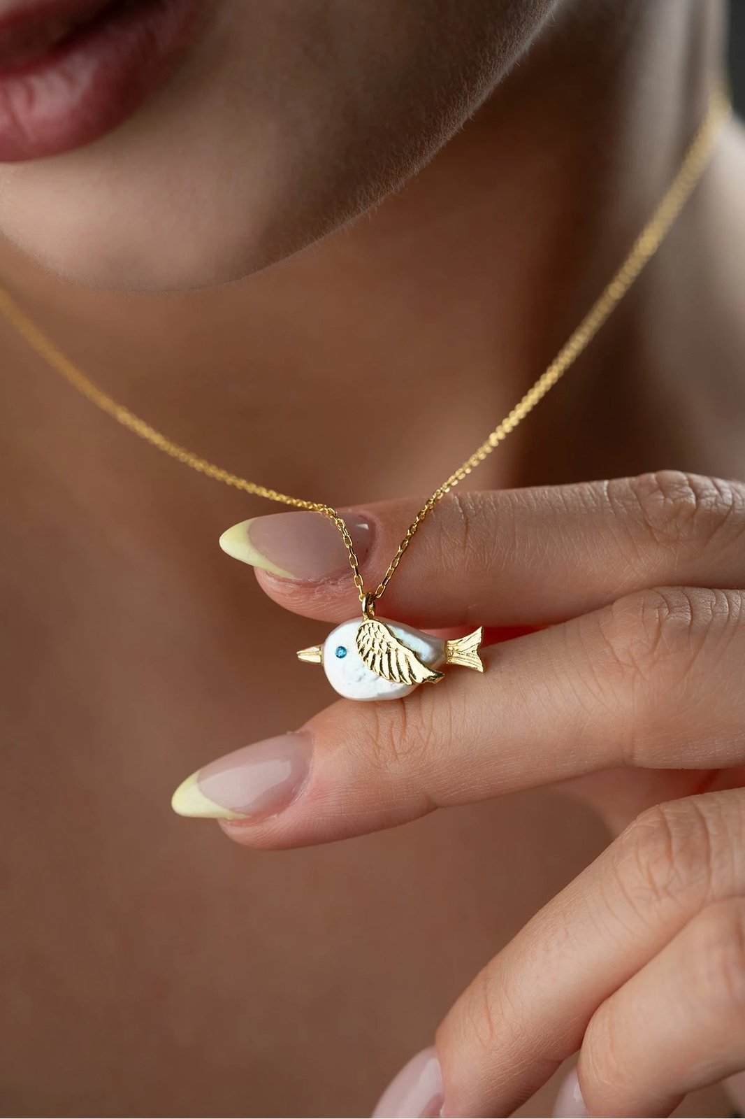 Varëse argjendi me figurë zogu, ngjyrë ari, Jumeon, SİLVANOJEWELRY310