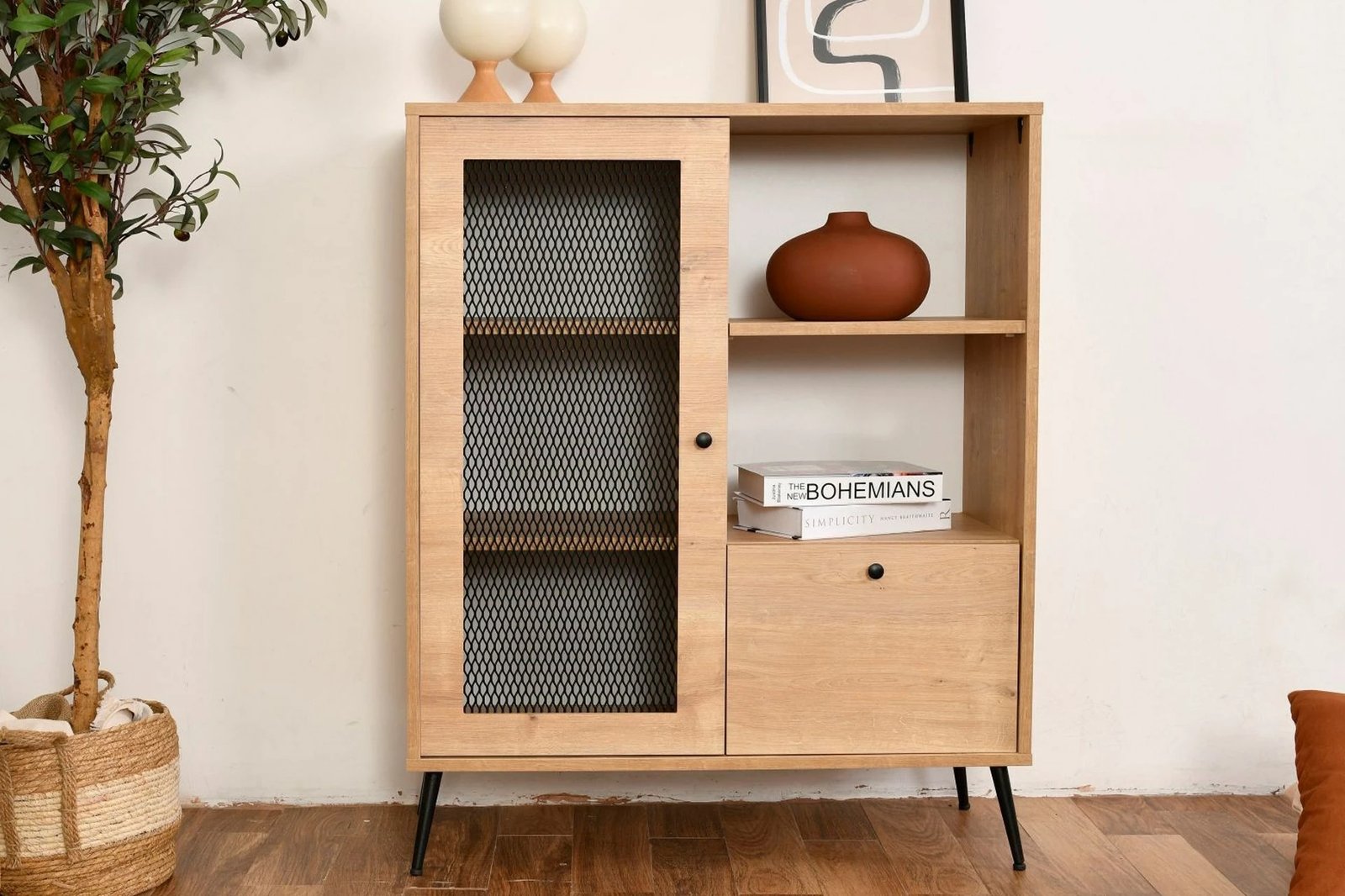 Dollap multifunksional, ngjyrë lisi, Hanah Home, Wire