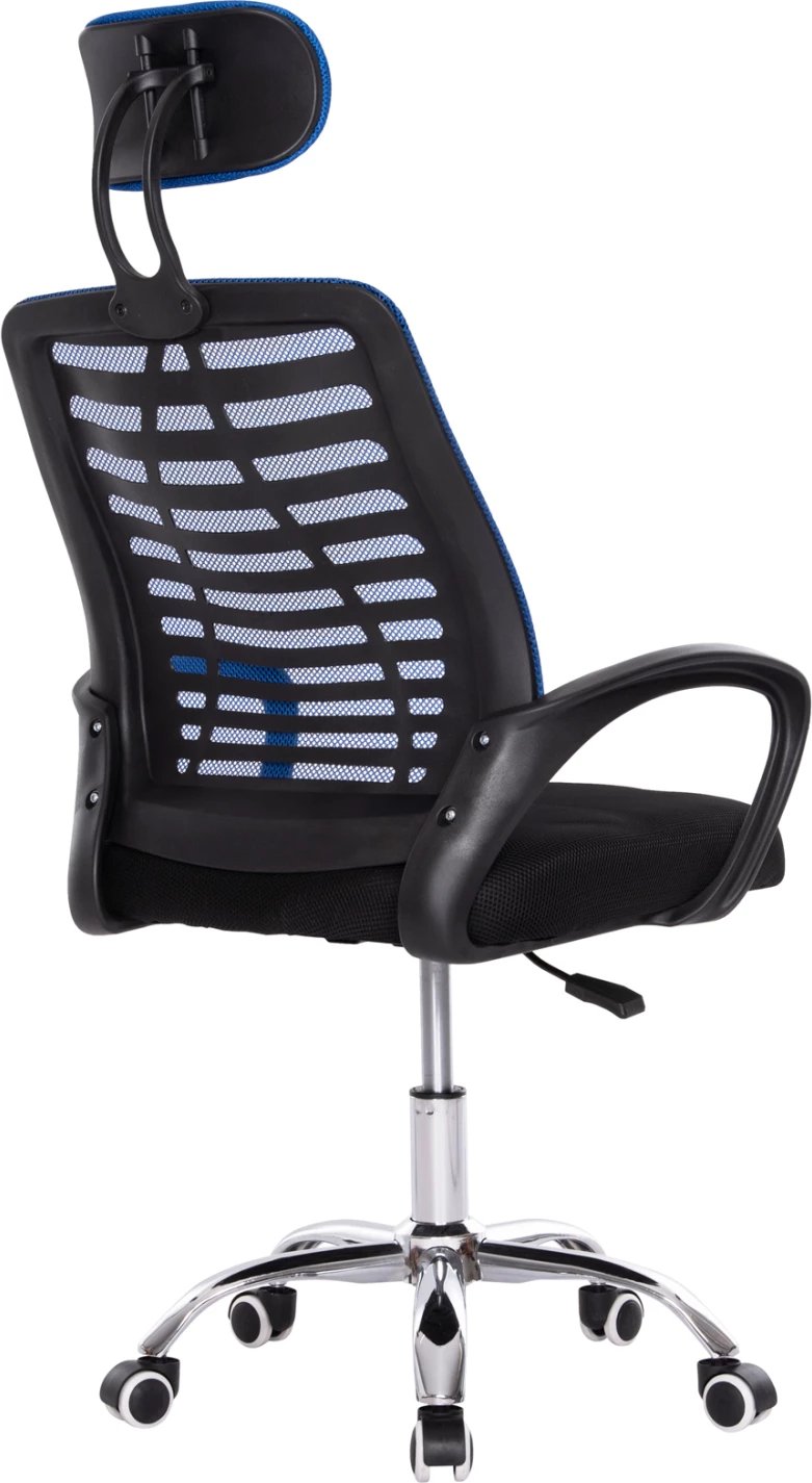 Karrige zyre TRAIL2 FH1193.36, ngjyrë blu dhe e zezë, pëlhurë rrjetë-krom, 61x61x116H cm.