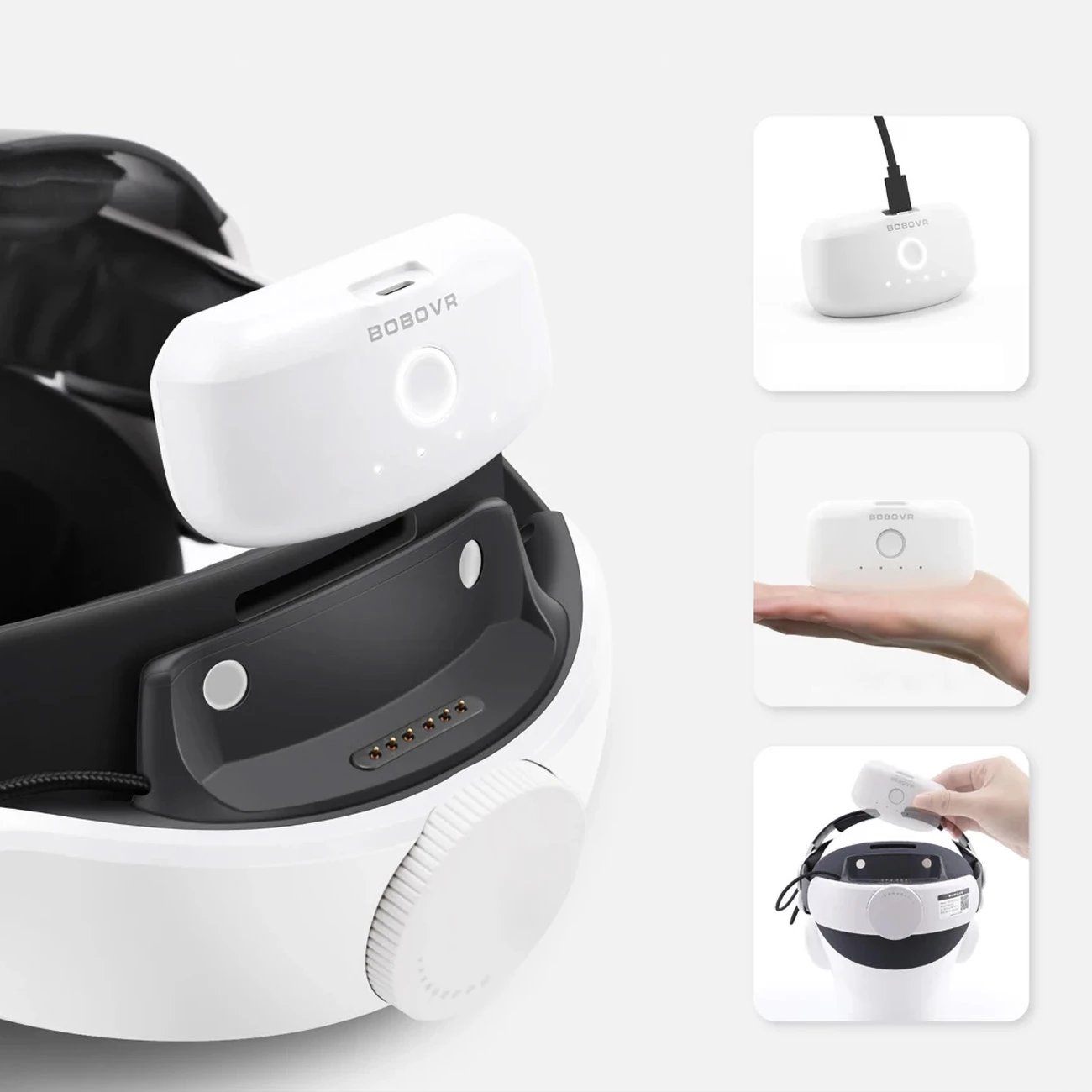 Bateri e jashtme BoboVR B2, 5200 mAh, për rripa BoboVR M1/M2/M3, e bardhë