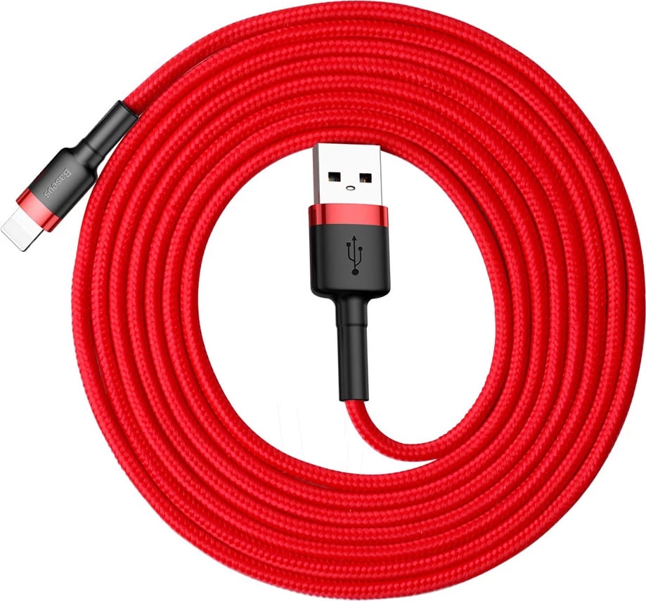 Kabllo Baseus Cafule CALKLF-C09 USB-A në Lightning, 2m, e kuqe