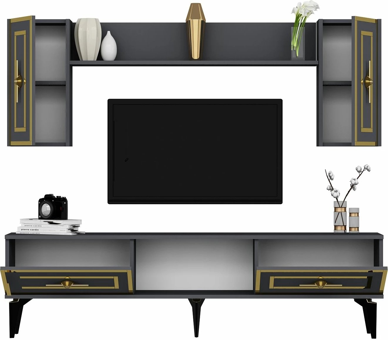 Komodë TV Skye Decor, ngjyrë viola-antracit