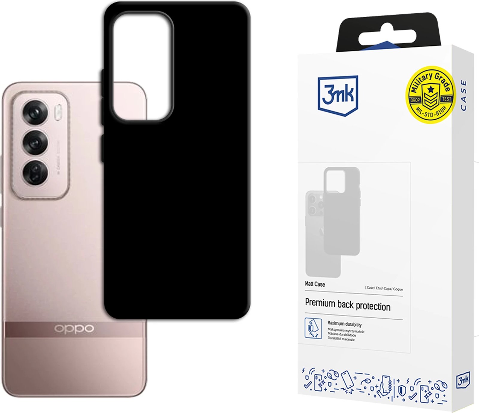 Mbështjellës 3mk Matt Case për Oppo Reno 12 Pro, i zi Mbështjellës 3mk Matt Case për Oppo Reno 12 Pro, i zi