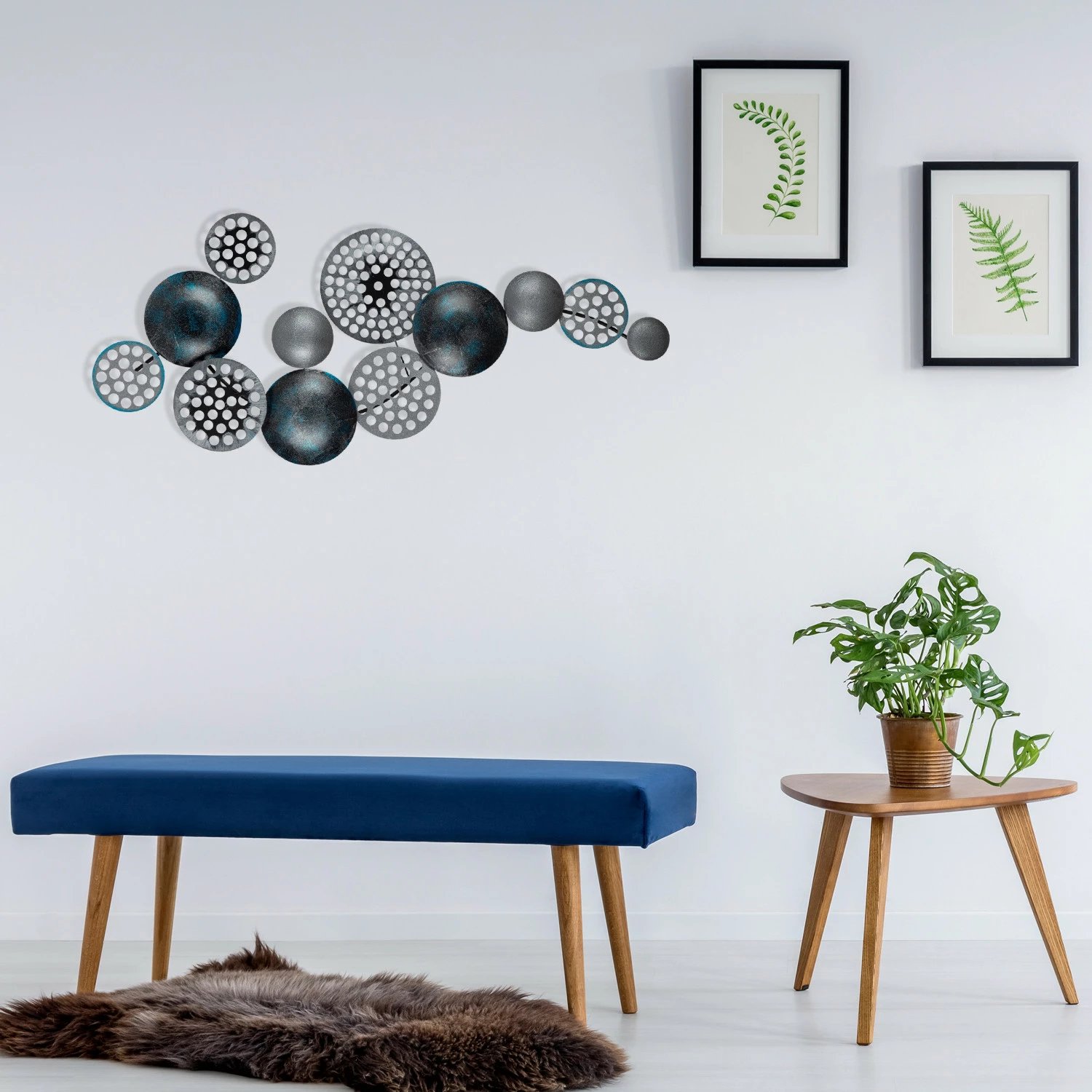 Aksesor dekorativ metalik për mur, Wallity Bronte, CH103-4