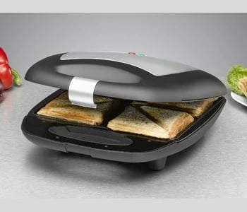 Sandwich maker Rommelsbacher ST 1410, 1400 W, Alumini, Çelik inox, Ngjyrë zezë, argjendtë