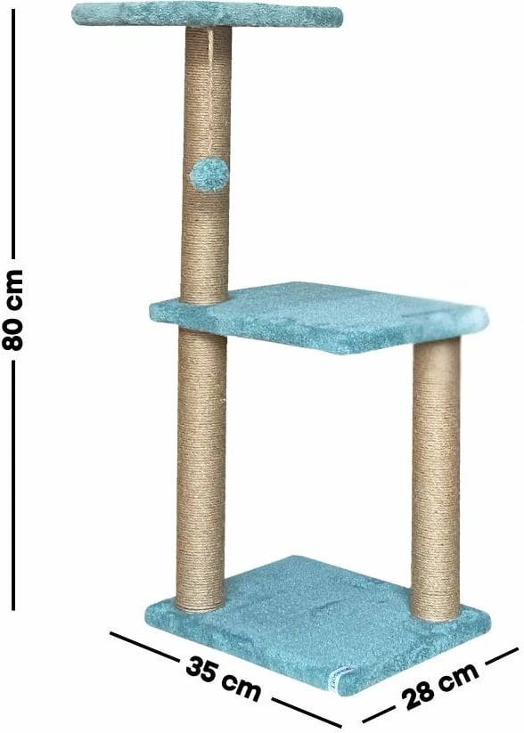 Dërrasë gërvishtëse për mace, Tina 1, ngjyrë tyrkiz