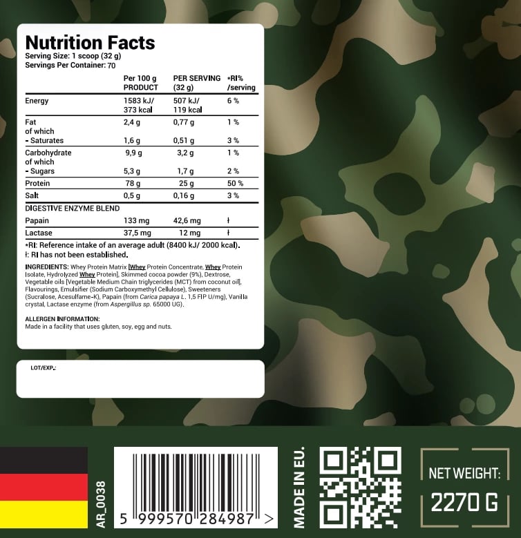 ARMY1 Whey Protein 2.27kg 