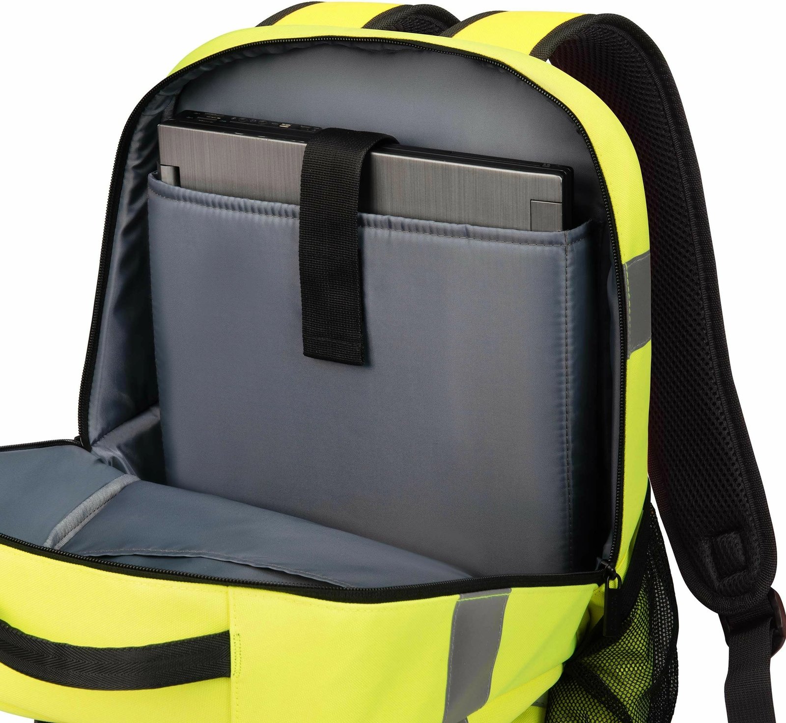 Rucksack DICOTA P20471-17, 24L, ndarje për laptop, rPET, zi/gri/verdhë