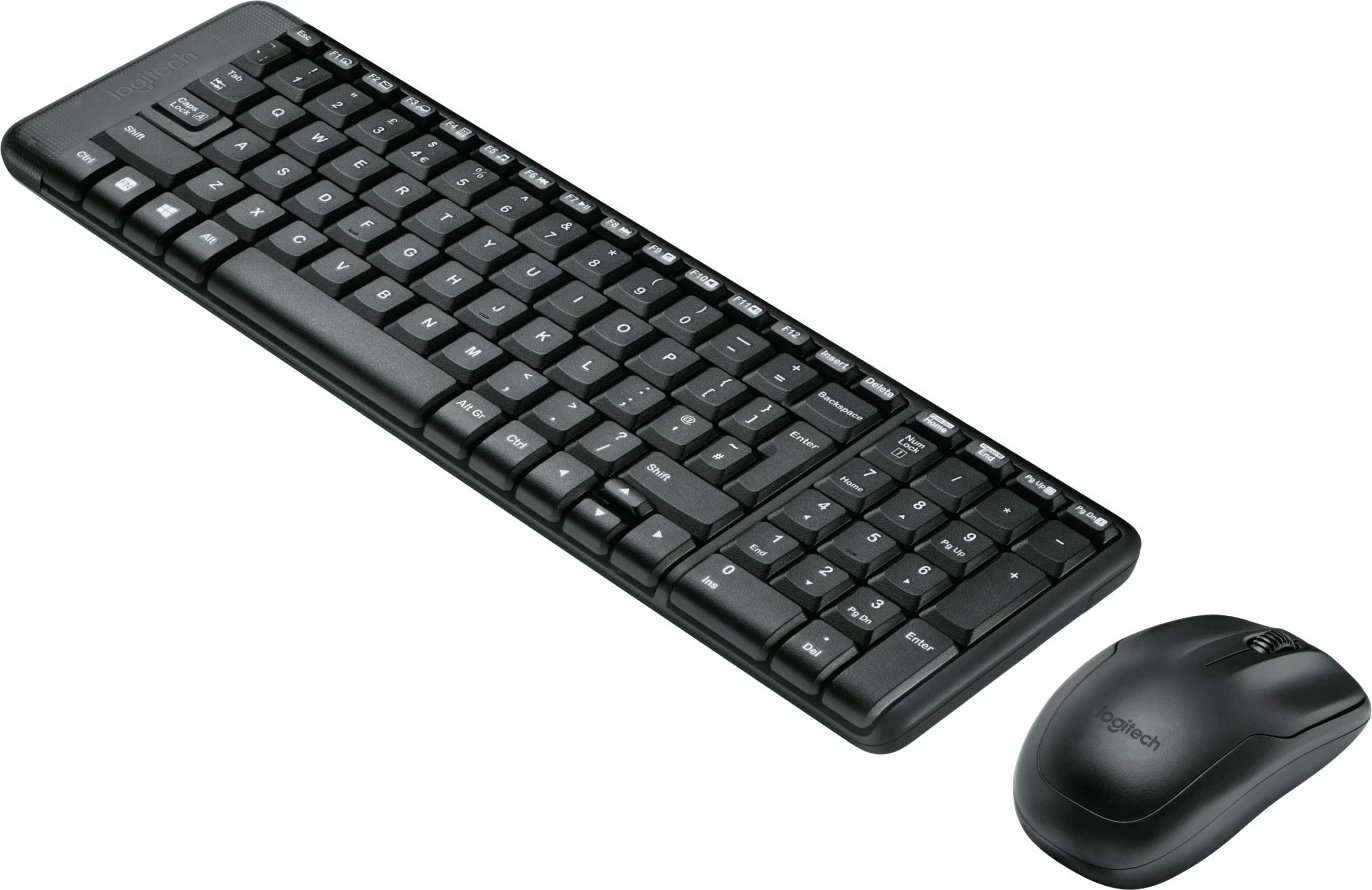 Set tastierë dhe maus wireless Logitech MK220, full-size, QWERTZ, i zi