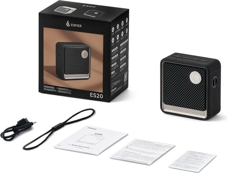 Altoparlant portabël Edifier ES20 TCODE, Bluetooth, 15 orë, i zi