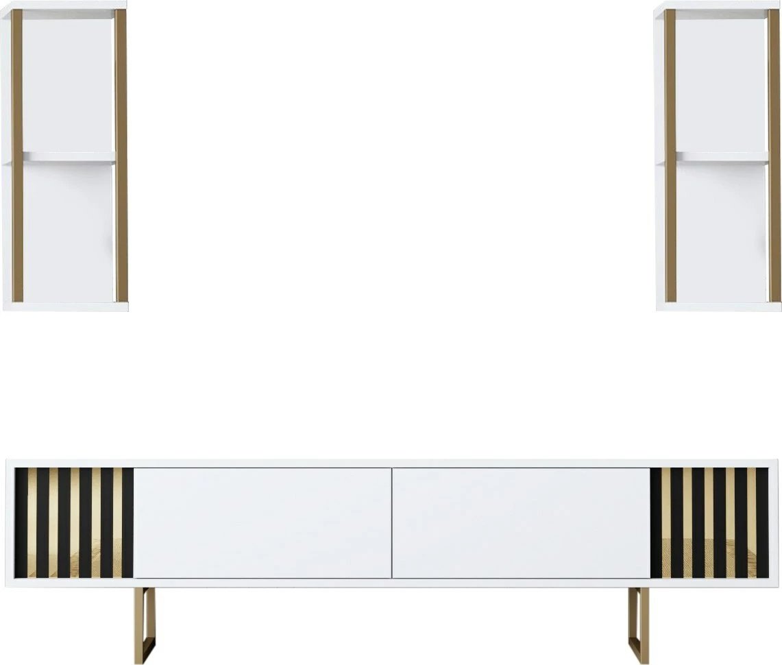 Set mobiljesh për dhomë dite, Gold Line, e bardhë, ari