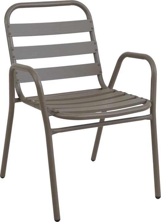 Set tavolinë me karrige për terasë, metal, ngjyrë shampanjë, Albero-Sussie, 3 copë, Φ60x70cm