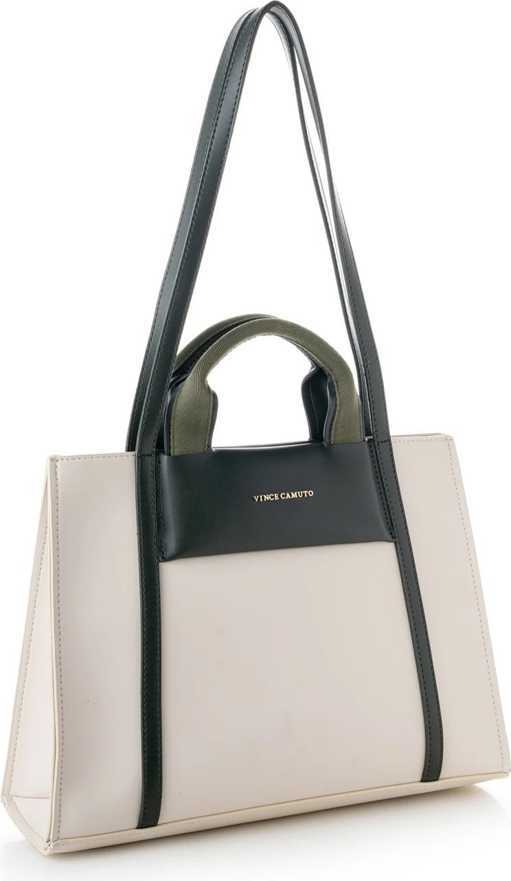 Tote bag Vince Camuto, Umbria, krem dhe e gjelbër e errët