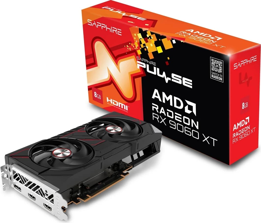 Kartelë grafike Sapphire PULSE RX 9060 XT GAMING, 8GB, GDDR6, e zezë