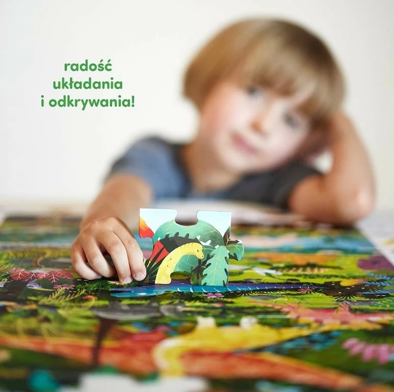 Puzzle dinosaurësh CzuCzu, 60 pjesë, me poster 48x68 cm, për fëmijë