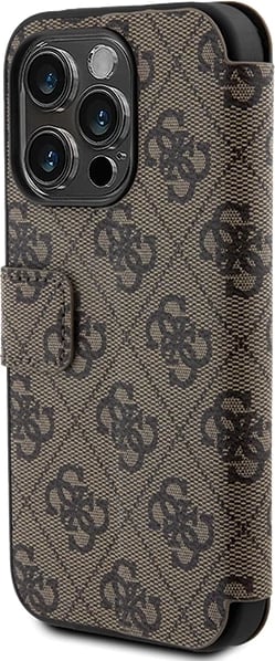Mbështjellës Guess 4G Metal Logo për iPhone 15 Pro, kafe Mbështjellës Guess 4G Metal Logo për iPhone 15 Pro, kafe