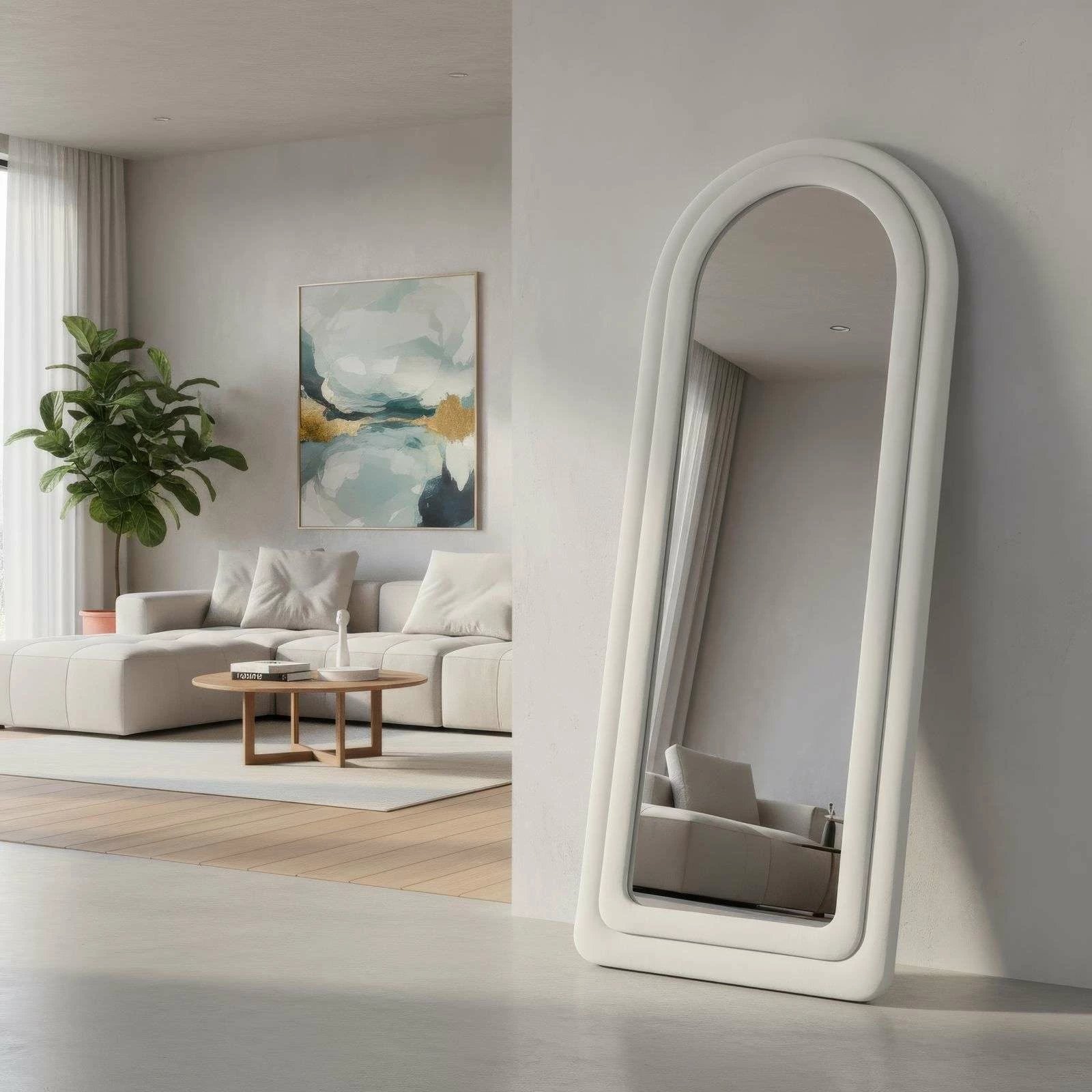 Pasqyrë Cheval, ngjyrë krem, Skye Decor, 65x170cm