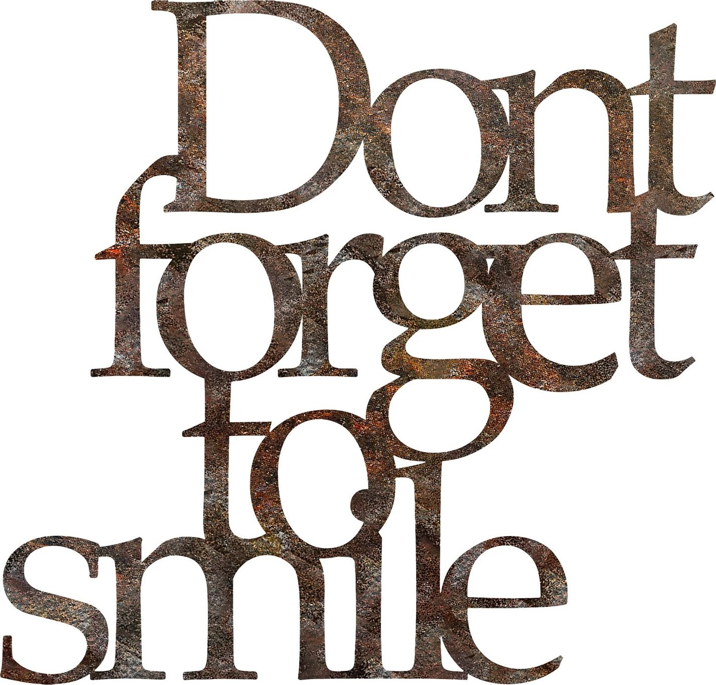 Aksesor dekorativ metalik për mur, Wallity, ngjyrë antike, Dont Forget For Smile