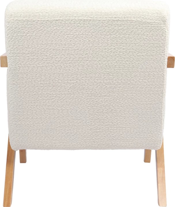 Fotel Garifa, material i bardhë, këmbë ngjyrë natyrale, 79x75x75cm