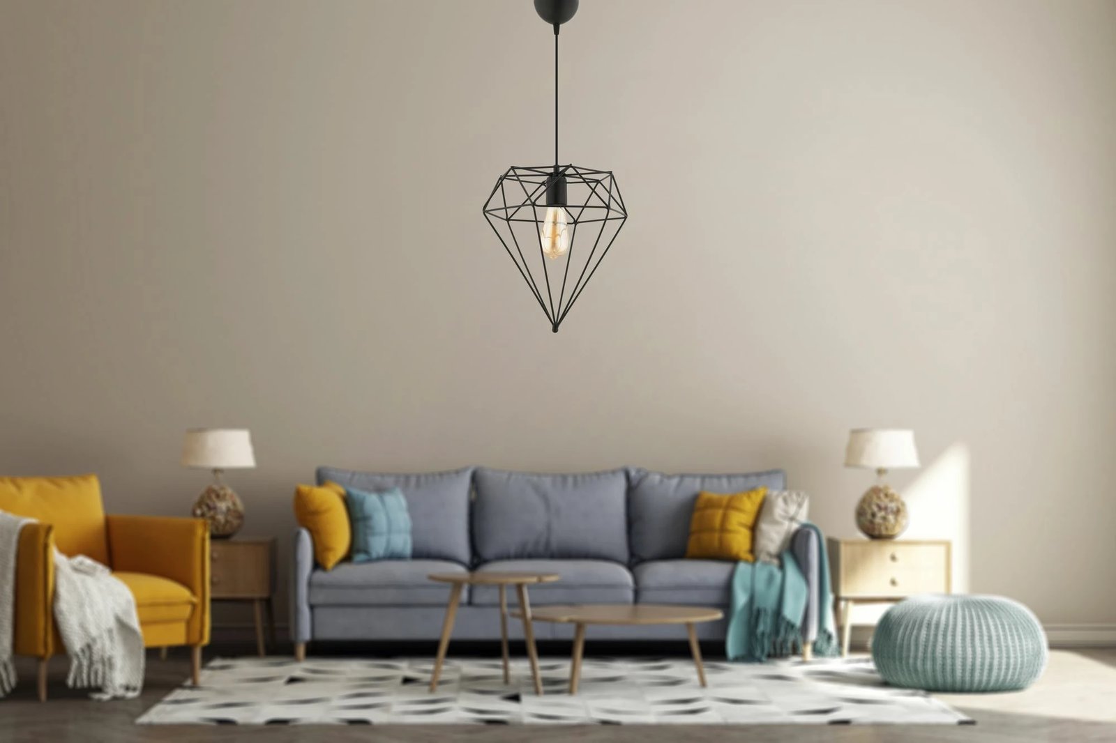 Llambë tavani Opviq, model Diamond, e zezë