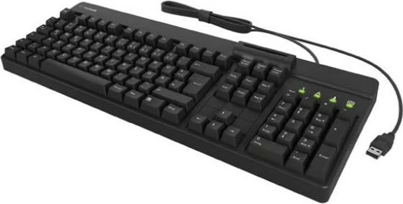 Tastierë KeySonic KSK-8040U-CRT, full-size, me lexues kartelash, USB, e zezë