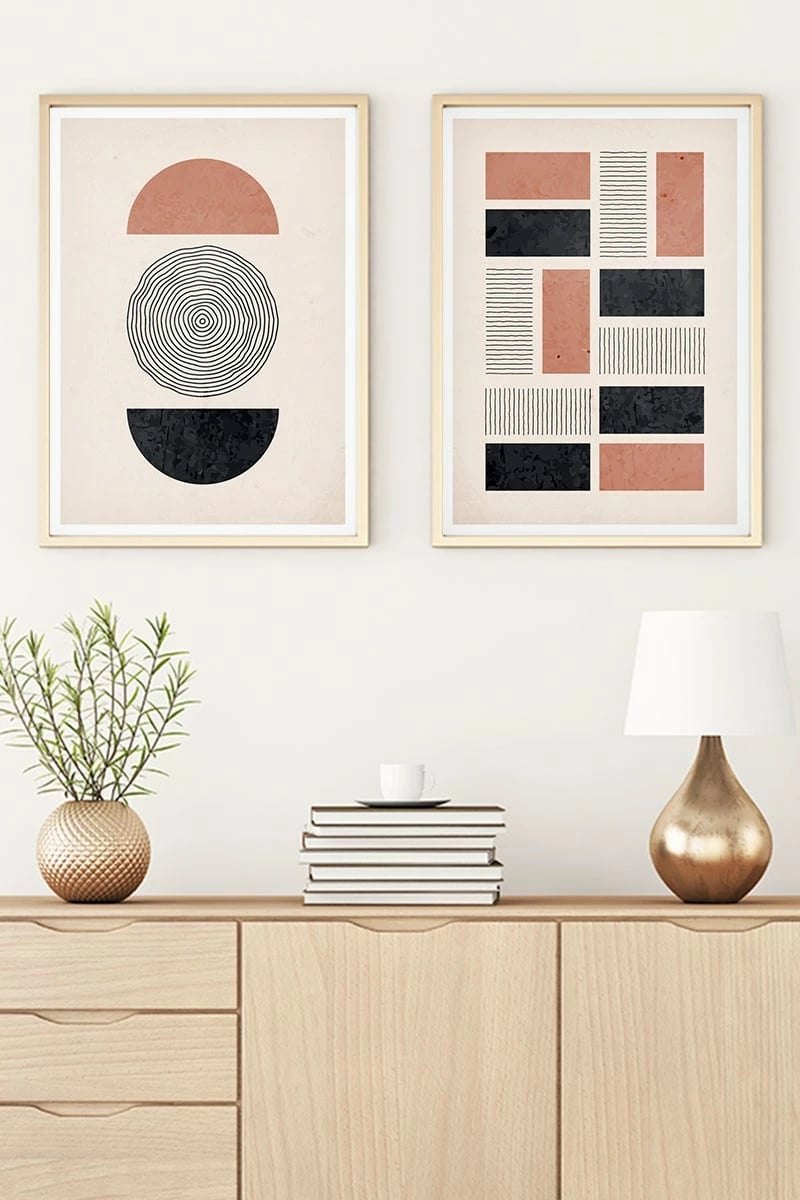 Pikturë dekorative me kornizë MDF (2 copë), Wallity, Huhu27, 70x50