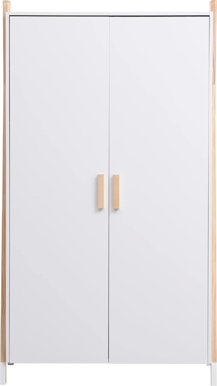 Dollap për fëmijë PASCHAL, ngjyrë e bardhë, këmbë prej druri pishe, 96x44x170cm