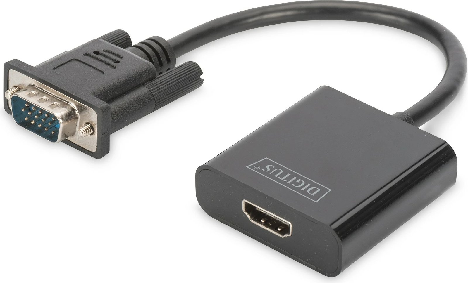 Adapter VGA në HDMI Digitus, 0.15m, i zi