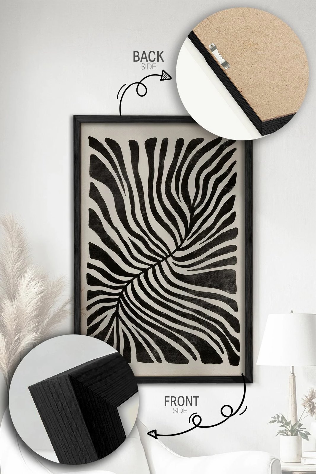 Pikturë dekorative me kornizë (2 copë), Wallity, Ersy2Lımodel26-Sıyah