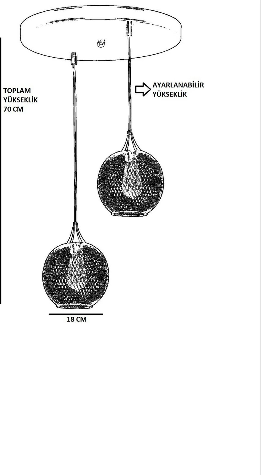 Llambë tavani Opviq Jupiter 8721-2, metalike, e zezë