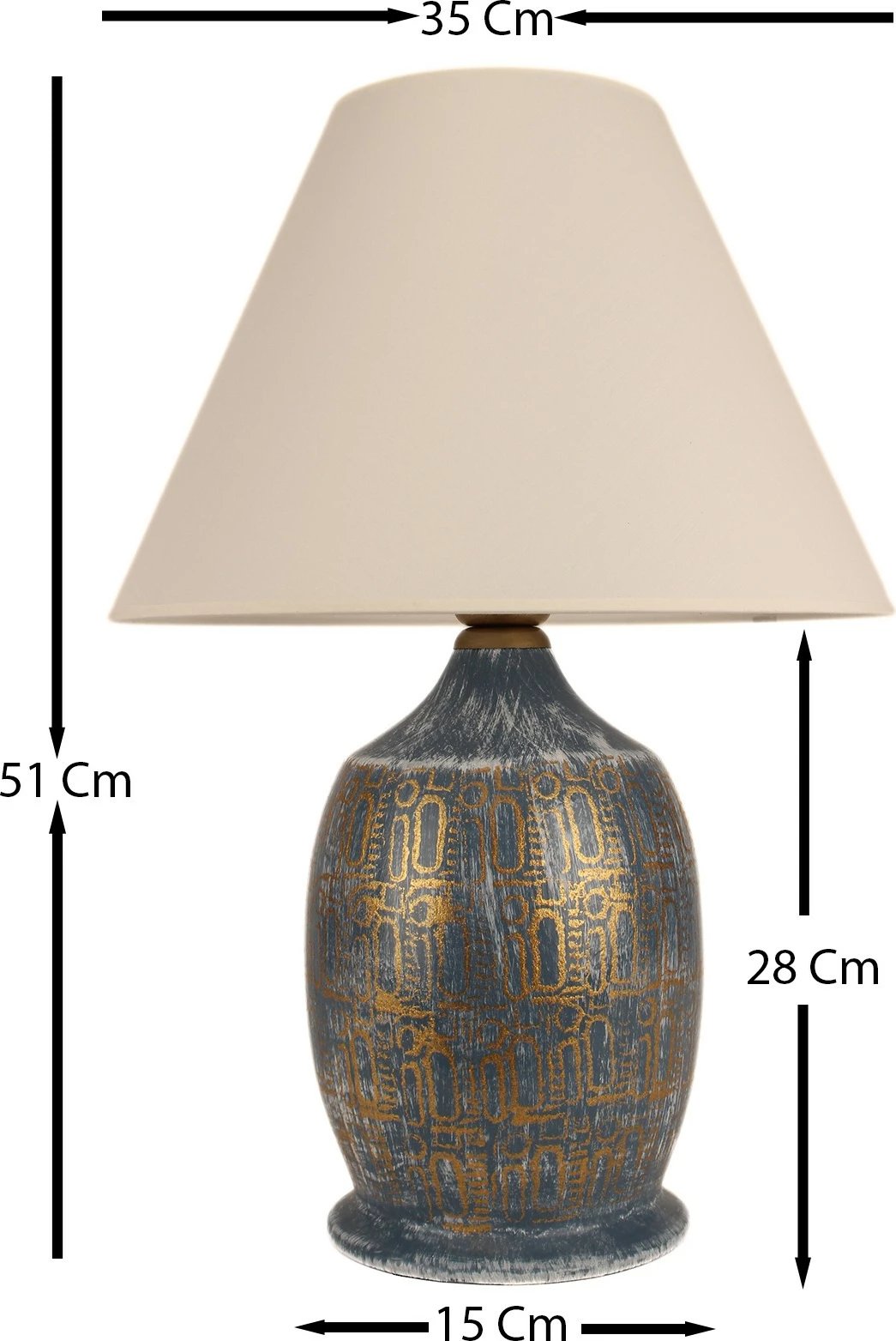 Llambë tavoline Opviq, BK014, qeramike, ngjyrë kaltër