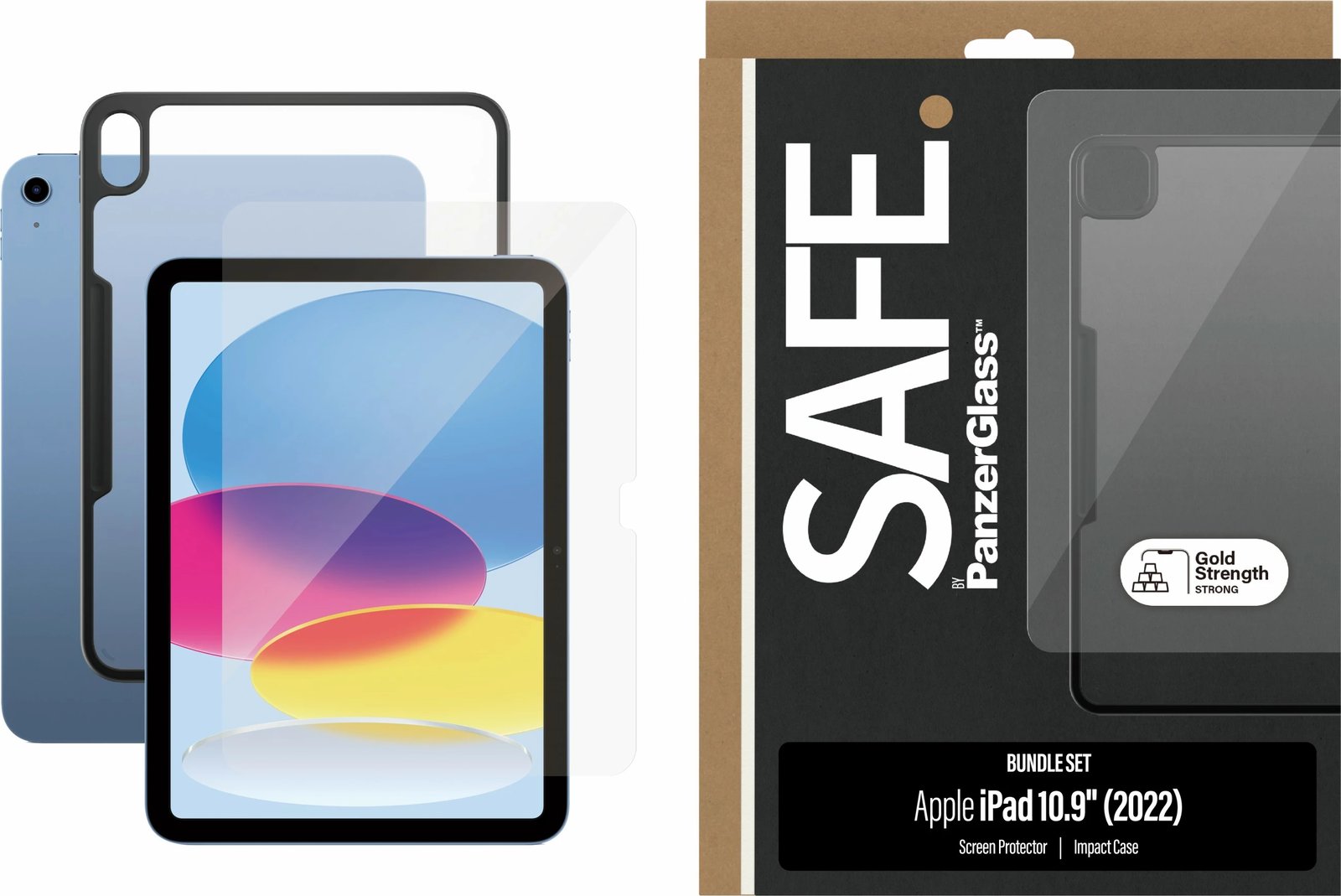 Mbështjellës PanzerGlass SAFE. 2-in-1 Bundle për iPad 10.9 (2022) me xham mbrojtës, zi
