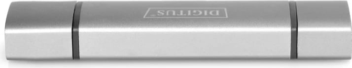 Lexues kartelash Digitus DA-70886, 3 porta, USB Type C/USB 3.0, alumini, Gri