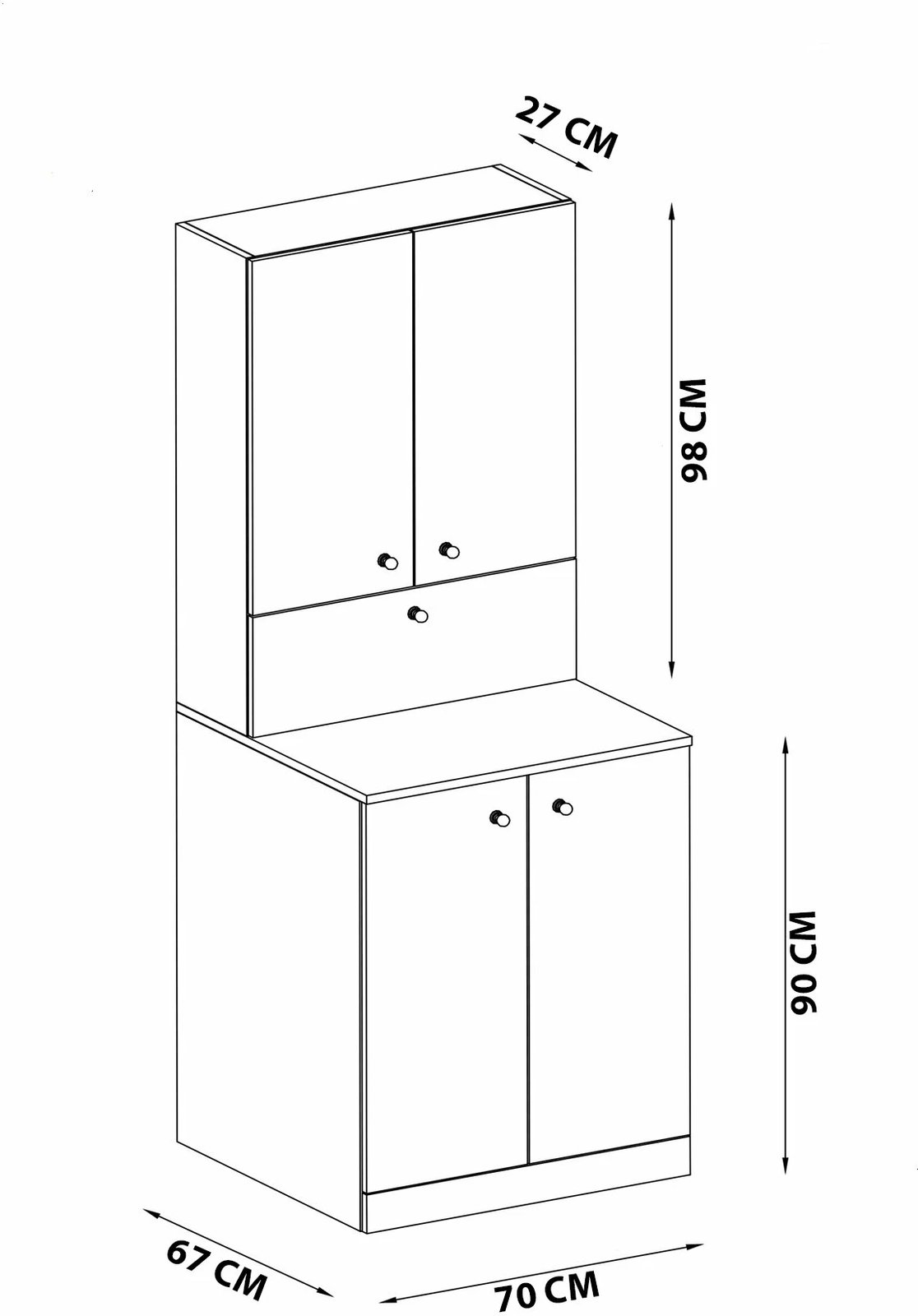 Dollap për lavatriçe Palmira, ngjyrë e bardhë