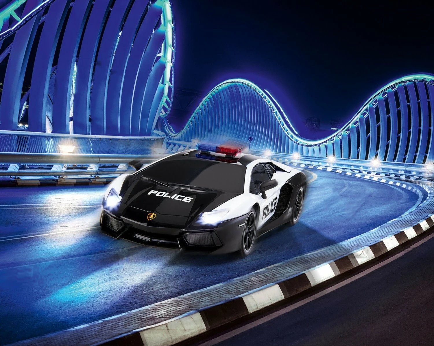 Veture lodër me telekomandë Revell RC Lamborghini Aventador Police, 1:24, zi/bardhë