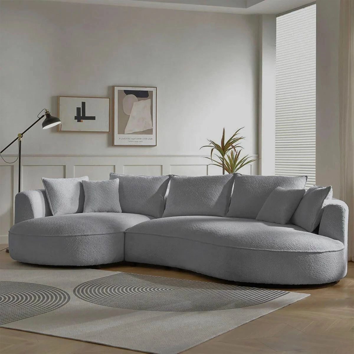 Këndore Venedik, gri, Atelier del Sofa, 7 jastëkë
