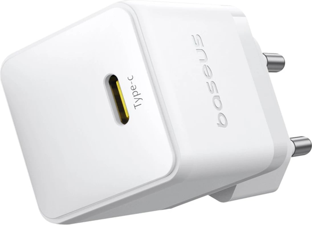 Karikues muri Baseus Palm 1C, 20W, me kabllo USB-C 1m, Bardhë