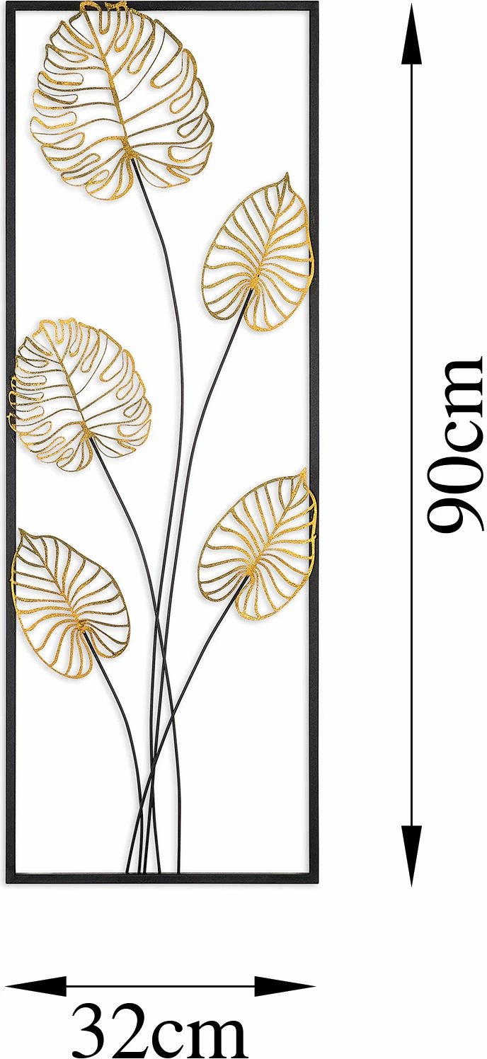 Aksesor dekorativ metalik për mur Wallity, luleshtrydhe