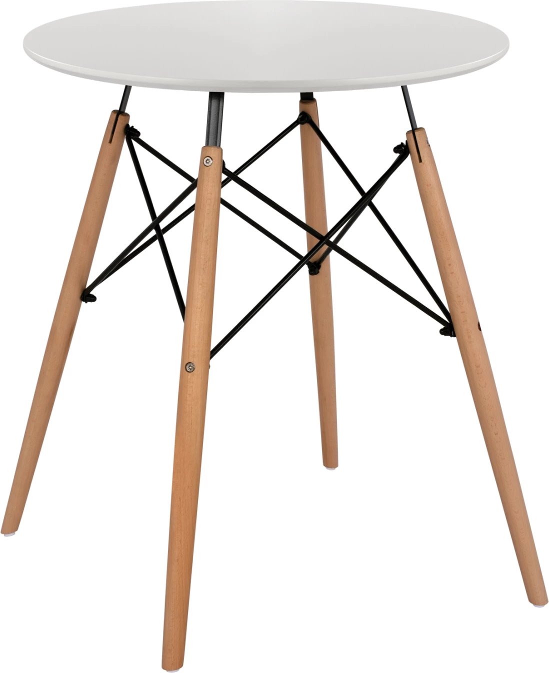 Tavolinë ngrënieje e rrumbullakët minimaliste, FH0060.01, MDF ngjyrë e bardhë, këmbë druri ahu ngjyrë natyrale, Φ60x72H cm Tavolinë ngrënieje e rrumbullakët minimaliste, FH0060.01, MDF ngjyrë e bardhë, këmbë druri ahu ngjyrë natyrale, Φ60x72H cm