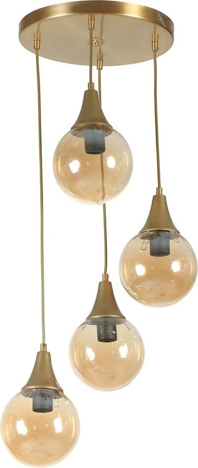 Llambë tavani Opviq Afra, 4 gota, ngjyrë qelibar dhe ari