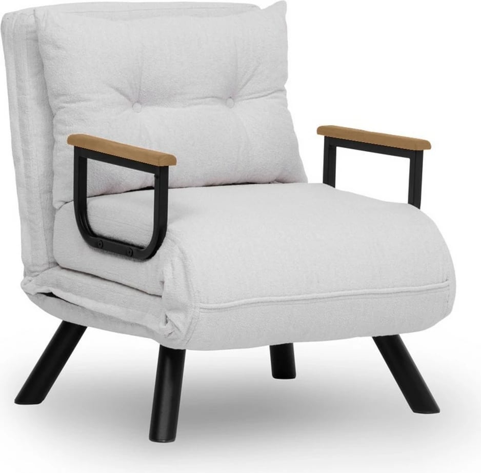 Krevat-karrige një vendës, Atelier del Sofa, Sando Single, teddy e bardhë