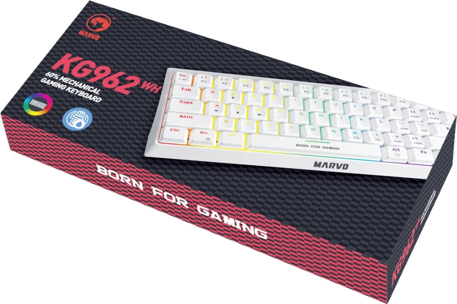 Tastierë MARVO KG962G WH EN-R