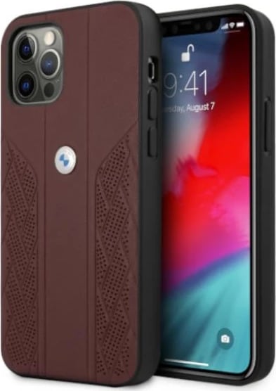 Mbështjellës BMW BMHCP12MRSPPR për iPhone 12/12 Pro 6.1", lëkurë, i kuq