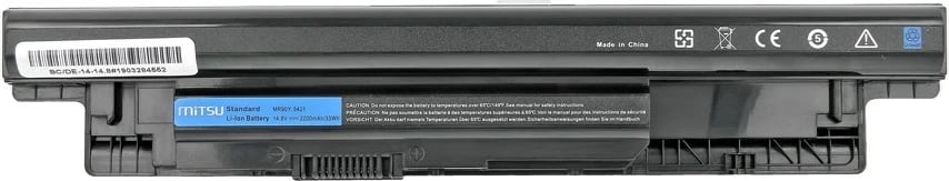 Bateri laptop Mitsu BC/DE-14-14.8 për Dell Inspiron 14, 15, 17, 2200mAh, 14.8V, e zezë