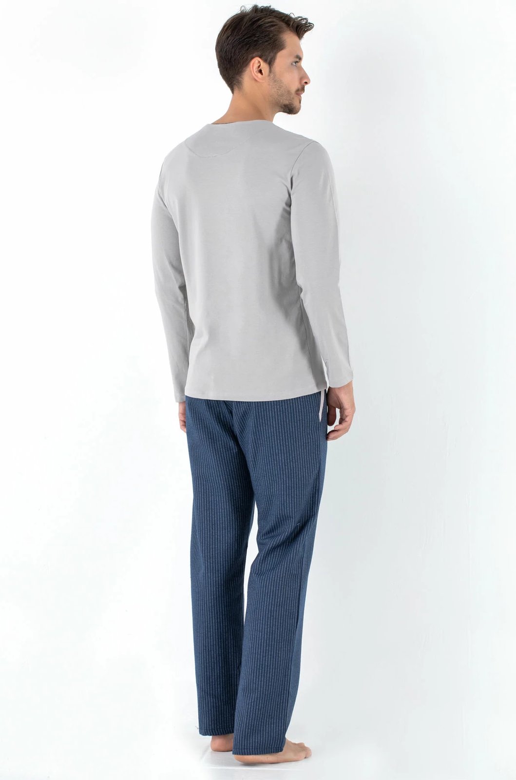 Set pizhamash për burra Jumeon, 002-000466, gri, kaltër