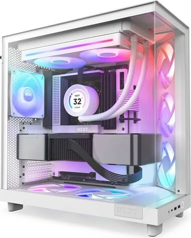 Ventilatorë për kasë NZXT F280 RGB CORE PWM, 2x14 cm, RGB, Bardhë