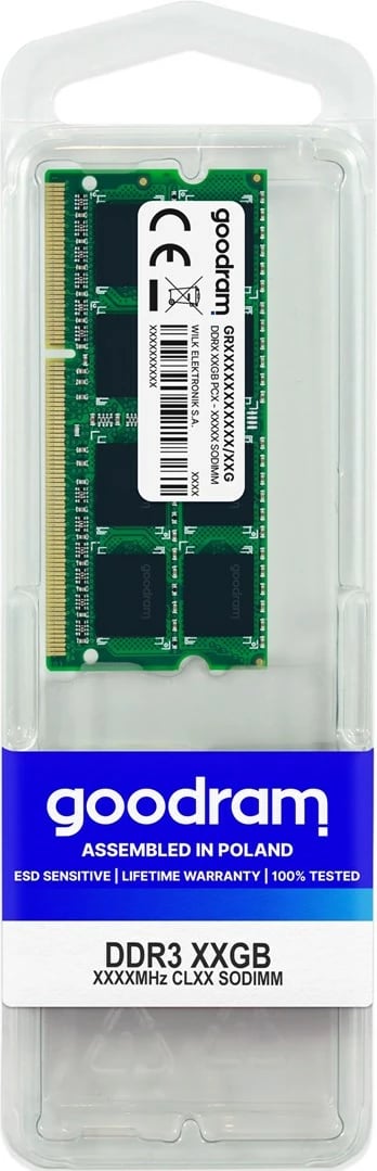RAM memorie Goodram, 4GB DDR3, 1.3 GHz