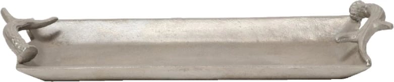 Tabaka dekorative për Krishtlindje, alumin, ngjyrë argjendi, 40x14x5cm