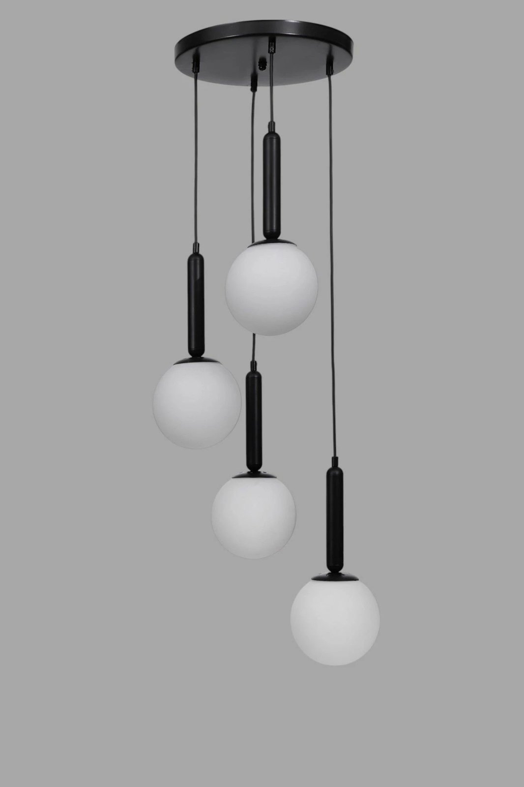 Llambadar Opviq, 9057-4, metal e xham, e bardhë dhe e zezë